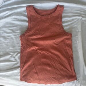 SO Ribbed Tank Top - Coral Rose